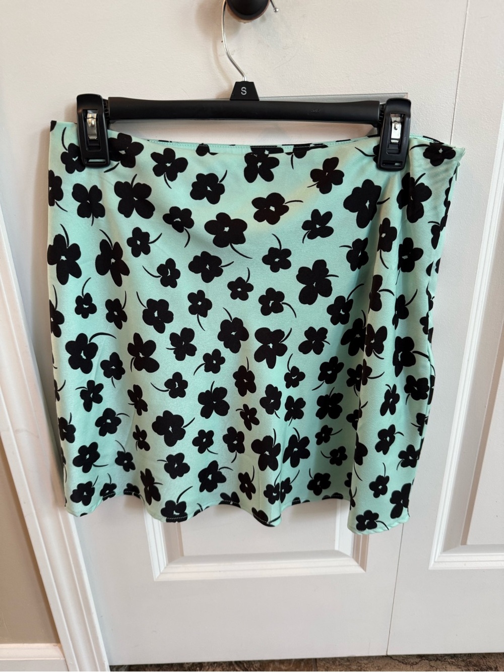 Cotton On Mint Mini Skirt with Black Floral Print